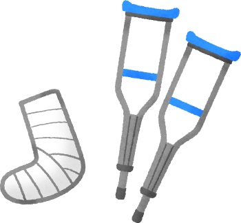 松葉杖の突き方：２本松葉無荷重編